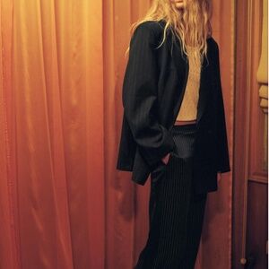 Zara Black Pinstripe Blazer